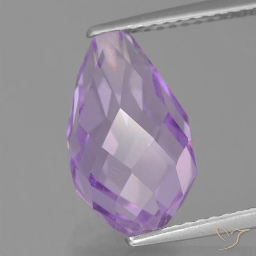 5.70ct 天然 ミディアムバイオレット アメジスト, ブリオレット, VS