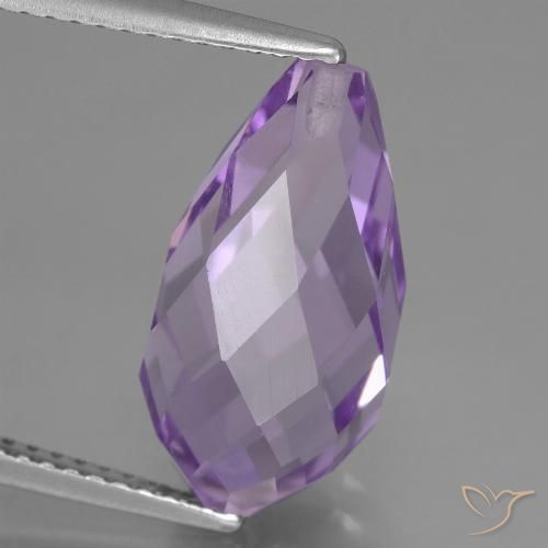 6.89ct 天然 ミディアムバイオレット アメジスト, ブリオレット, VS