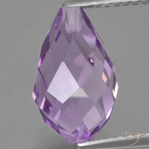 3.92ct 天然 ミディアムピンクがかったバイオレット アメジスト, ブリオレット, VS