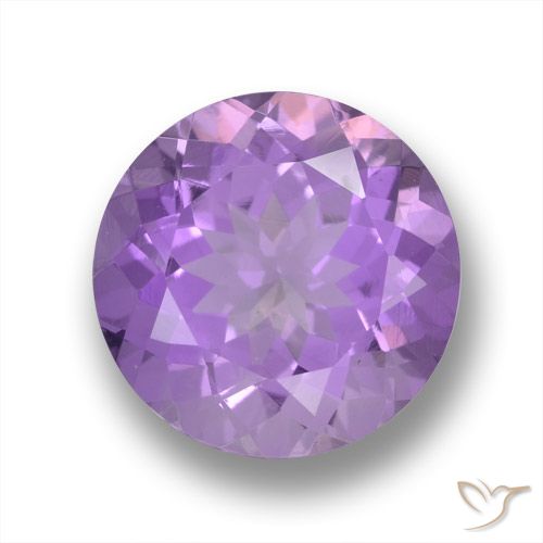3.92ct 天然 ミディアムバイオレット アメジスト, ラウンド, VVS
