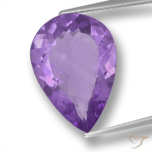 7.47ct 天然 ミディアムバイオレット アメジスト, 洋梨の形, VVS-VS