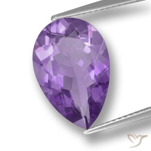4.60ct 天然 ディープバイオレット アメジスト, 洋梨の形, VVS