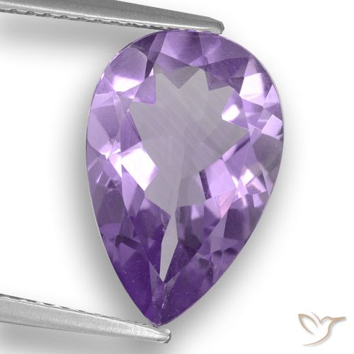 4.55ct 天然 ミディアムバイオレット アメジスト, 洋梨の形, VS