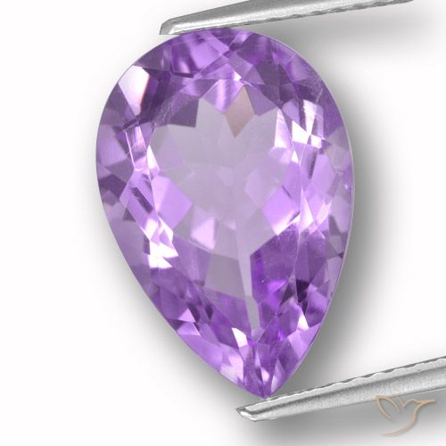 5.86ct 天然 パープルがかったバイオレット アメジスト, 洋梨の形, VVS-VS