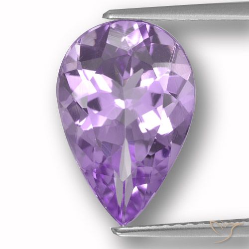 4.55ct 天然 ミディアムバイオレット アメジスト, 洋梨の形, VVS