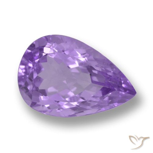 5.85ct 天然 ミディアムバイオレット アメジスト, 洋梨の形, VVS-VS
