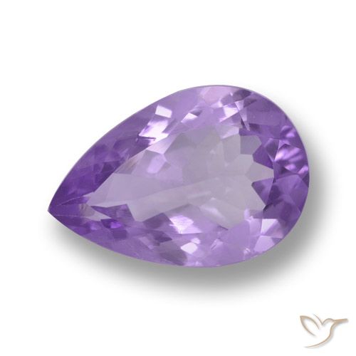 4.96ct 天然 ミディアムバイオレット アメジスト, 洋梨の形, VVS-VS