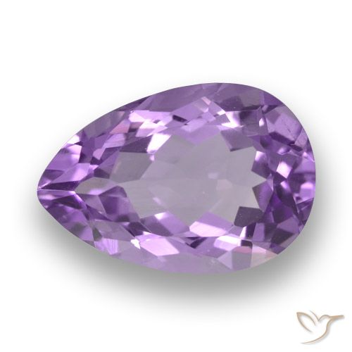 4.00ct 天然 ミディアムバイオレット アメジスト, 洋梨の形, VVS