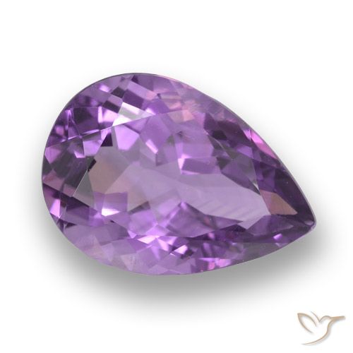 3.88ct 天然 濃いパープルがかったバイオレット アメジスト, 洋梨の形, VVS-VS