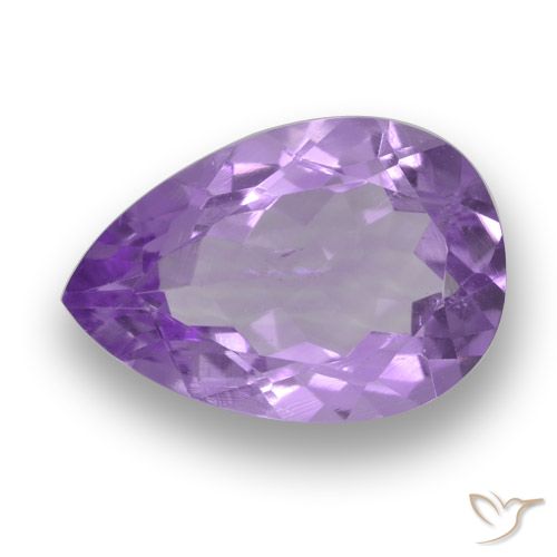 3.74ct 天然 ミディアムバイオレット アメジスト, 洋梨の形, VS