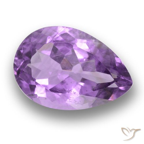 3.92ct 天然 ミディアムバイオレットピンク アメジスト, 洋梨の形, VS