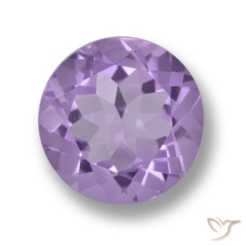 3.29ct 天然 ミディアム薄いバイオレット アメジスト, ラウンド, VVS