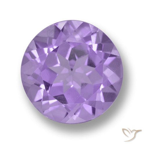 3.36ct 天然 ミディアムバイオレット アメジスト, ラウンド, VVS