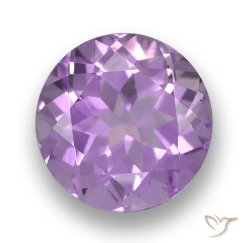 3.58ct 天然 ミディアムピンクバイオレット アメジスト, ラウンド, VVS