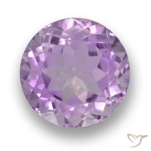 3.87ct 天然 ミディアムピンクバイオレット アメジスト, ラウンド, VVS
