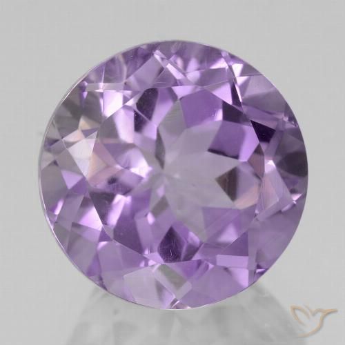 6.16ct 天然 ミディアム薄いバイオレット アメジスト, ラウンド, VVS-VS