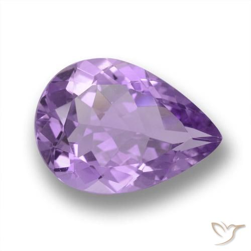 4.18ct 天然 ミディアムバイオレット アメジスト, 洋梨の形, VVS