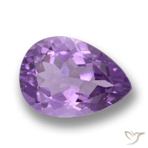 4.87ct 天然 ミディアムバイオレット アメジスト, 洋梨の形, VVS