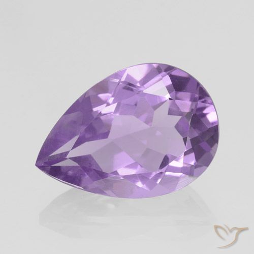 4.59ct 天然 ミディアムバイオレット アメジスト, 洋梨の形, VVS