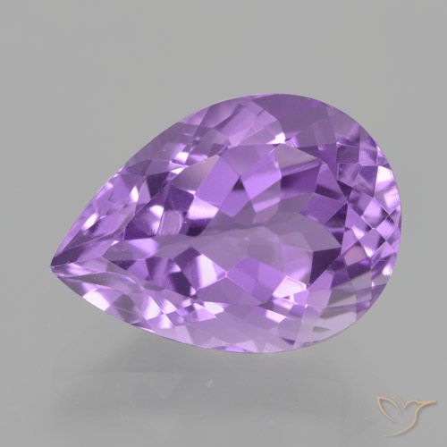 5.69ct 天然 ピンクがかったバイオレット アメジスト, 洋梨の形, VVS