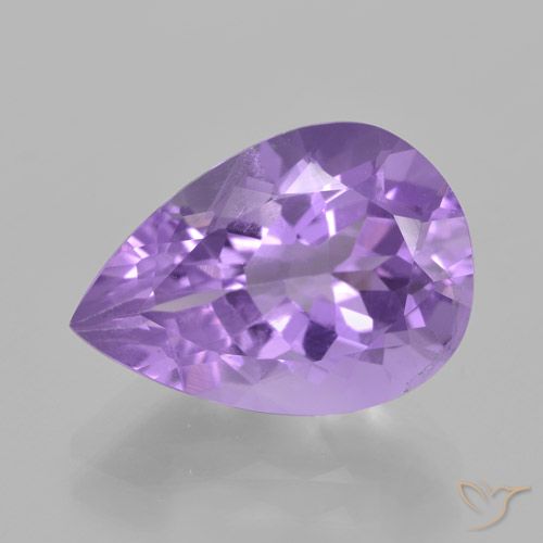 4.93ct 天然 ミディアムバイオレット アメジスト, 洋梨の形, VVS