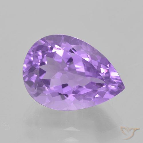 5.26ct 天然 ピンクがかったバイオレット アメジスト, 洋梨の形, VVS
