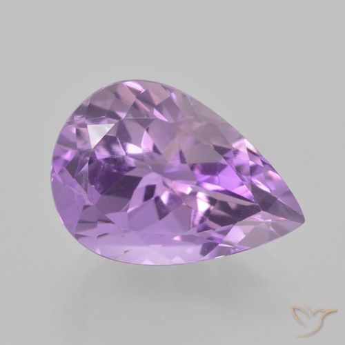 5.25ct 天然 ピンクがかったアイリスバイオレット アメジスト, 洋梨の形, VVS-VS