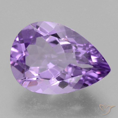 4.59ct 天然 ミディアムバイオレット アメジスト, 洋梨の形, VVS