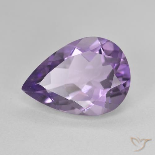 4.48ct 天然 ミディアムバイオレット アメジスト, 洋梨の形, VVS