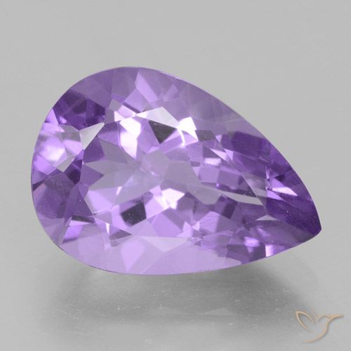 4.39ct 天然 ミディアムバイオレット アメジスト, 洋梨の形, VVS