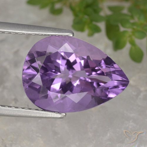 4.69ct 天然 パープルがかったバイオレット アメジスト, 洋梨の形, VVS