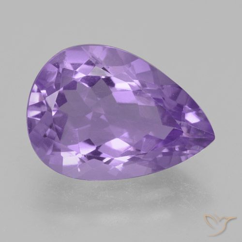 4.42ct 天然 ミディアムバイオレット アメジスト, 洋梨の形, VVS