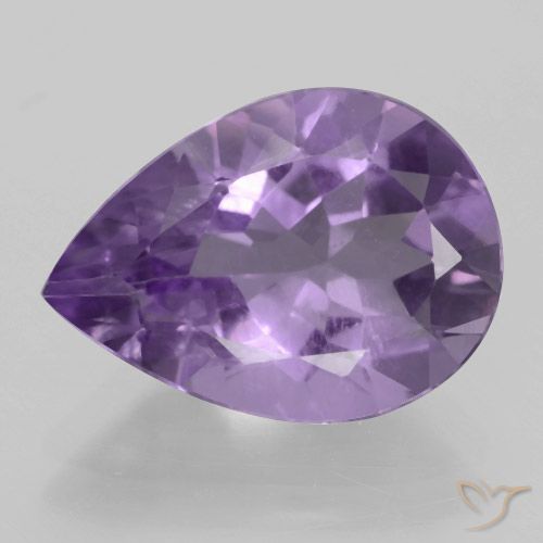 4.22ct 天然 ナスバイオレット アメジスト, 洋梨の形, VVS