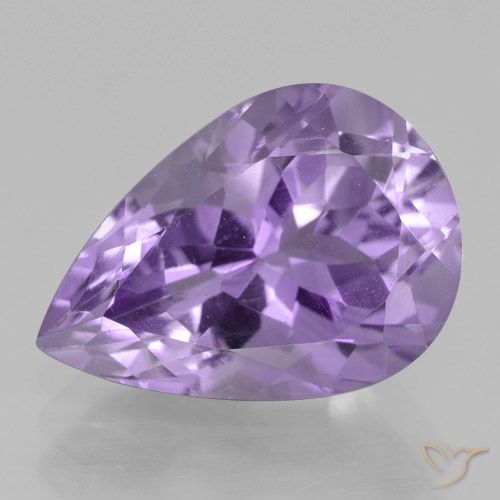 4.91ct 天然 ミディアムバイオレット アメジスト, 洋梨の形, VVS