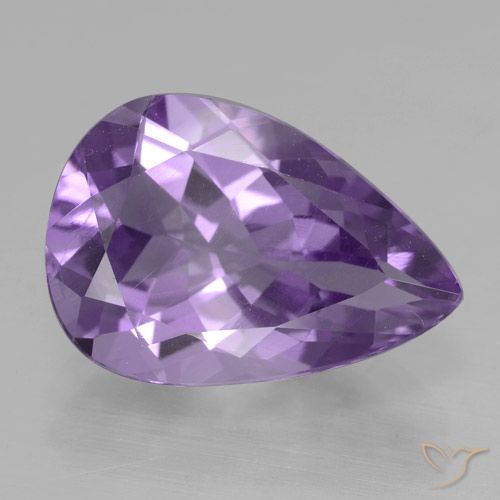 3.88ct 天然 ディープバイオレット アメジスト, 洋梨の形, VVS