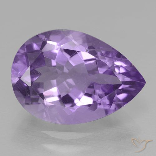 4.64ct 天然 ミディアムバイオレット アメジスト, 洋梨の形, VVS