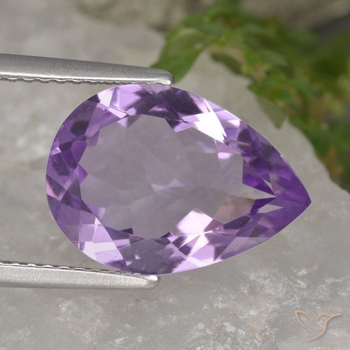 4.25ct 天然 ピンクがかったバイオレット アメジスト, 洋梨の形, VVS