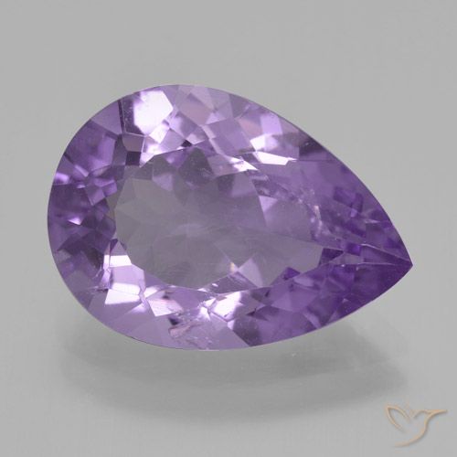 4.43ct 天然 ミディアムバイオレット アメジスト, 洋梨の形, VVS