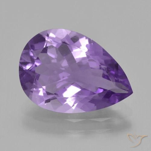 3.57ct 天然 ミディアムバイオレット アメジスト, 洋梨の形, VS
