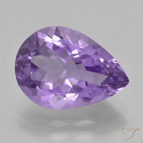4.79ct 天然 ミディアムバイオレット アメジスト, 洋梨の形, VVS