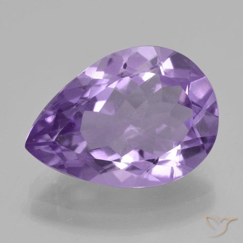 4.53ct 天然 ミディアムバイオレット アメジスト, 洋梨の形, VVS