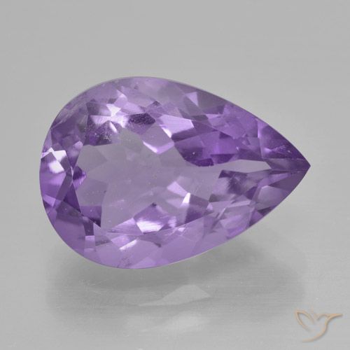 4.50ct 天然 ミディアムバイオレット アメジスト, 洋梨の形, VVS
