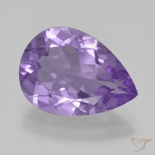 4.05ct 天然 ミディアムバイオレット アメジスト, 洋梨の形, VVS