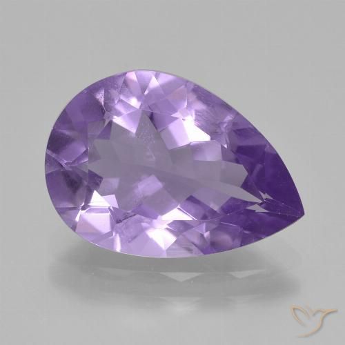 3.43ct 天然 ライトバイオレット アメジスト, 洋梨の形, VS