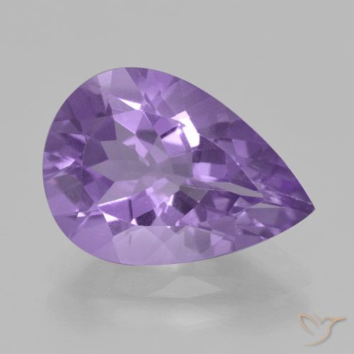3.88ct 天然 ミディアムバイオレット アメジスト, 洋梨の形, VVS
