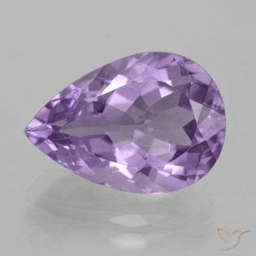 4.81ct 天然 ミディアムバイオレット アメジスト, 洋梨の形, VVS