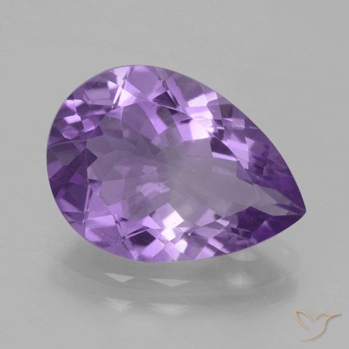 4.34ct 天然 ディープバイオレット アメジスト, 洋梨の形, VVS