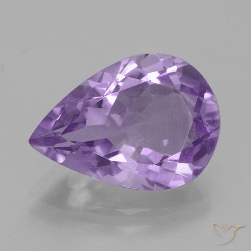 4.24ct 天然 ミディアムバイオレット アメジスト, 洋梨の形, VVS