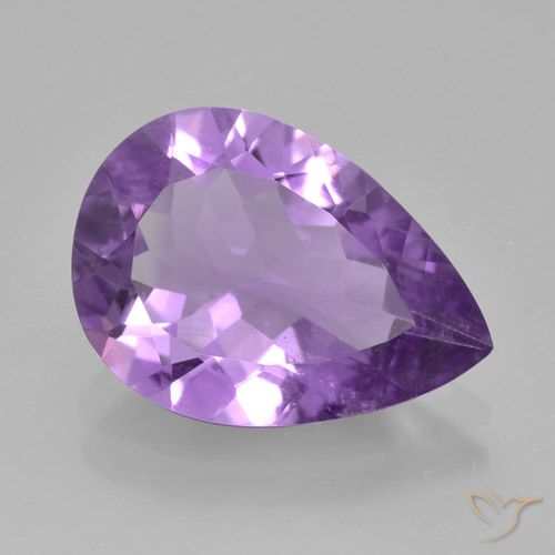 3.46ct 天然 ミディアムバイオレット アメジスト, 洋梨の形, VVS-VS