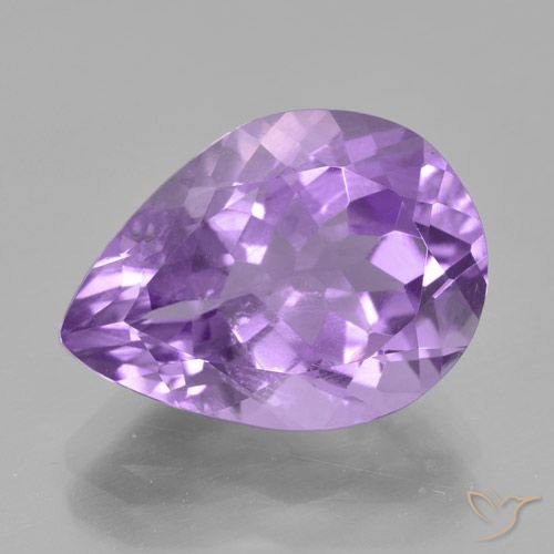 4.78ct 天然 ミディアムバイオレット アメジスト, 洋梨の形, VVS-VS